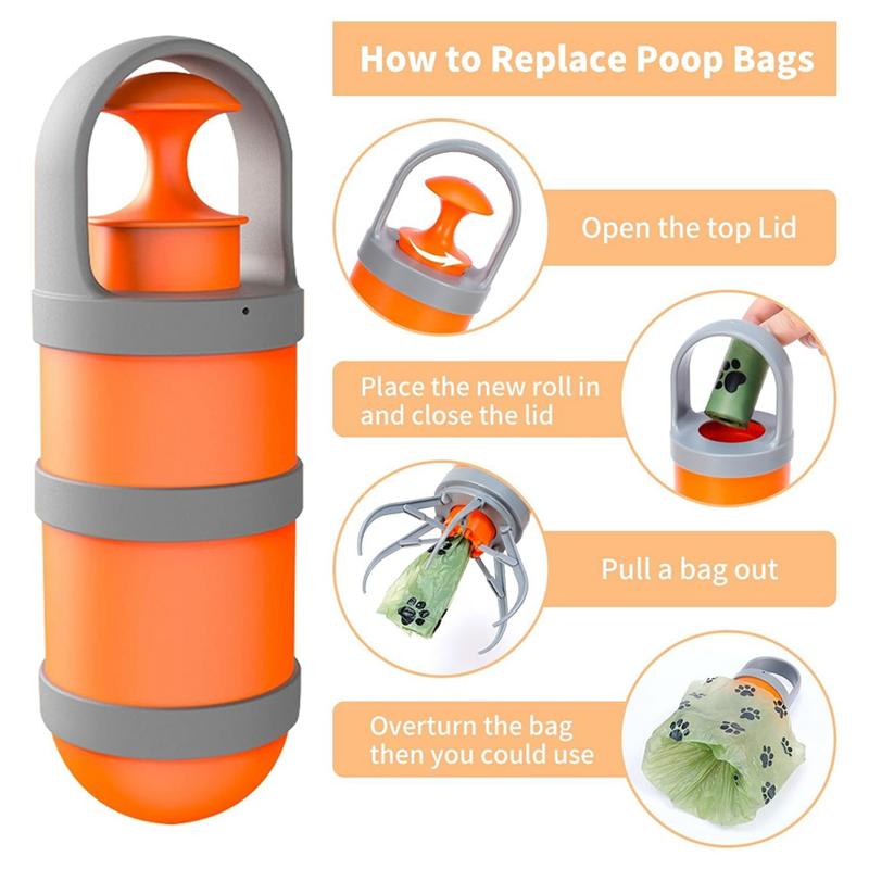 Mophe-Cuchara Portable for Dog Droppings with 3 Sanitary Bags, Pet-out-of-contact Waste Cleaner for Dog Walkers