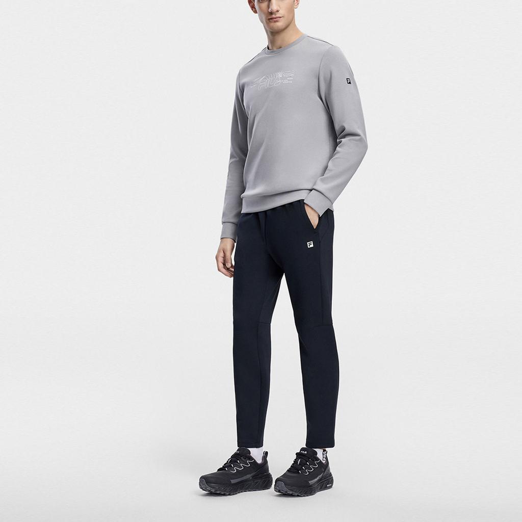 FILA Logo Printed Fitness Crew Neck Sweatshirt Men sweatshirt Dusty-Gray A11M341206F-GY