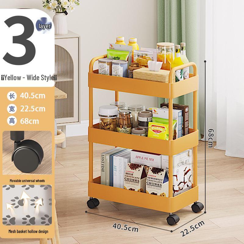 Compact Multi-Layer Rolling Storage Rack for Kitchen, Dorm, or Bathroom