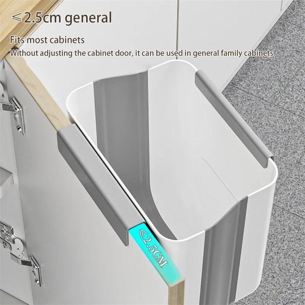 Space-saving Foldable Trash Can Hanging Toilet Storage Bucket Wall Mount Trash Bin  Cabinet Door