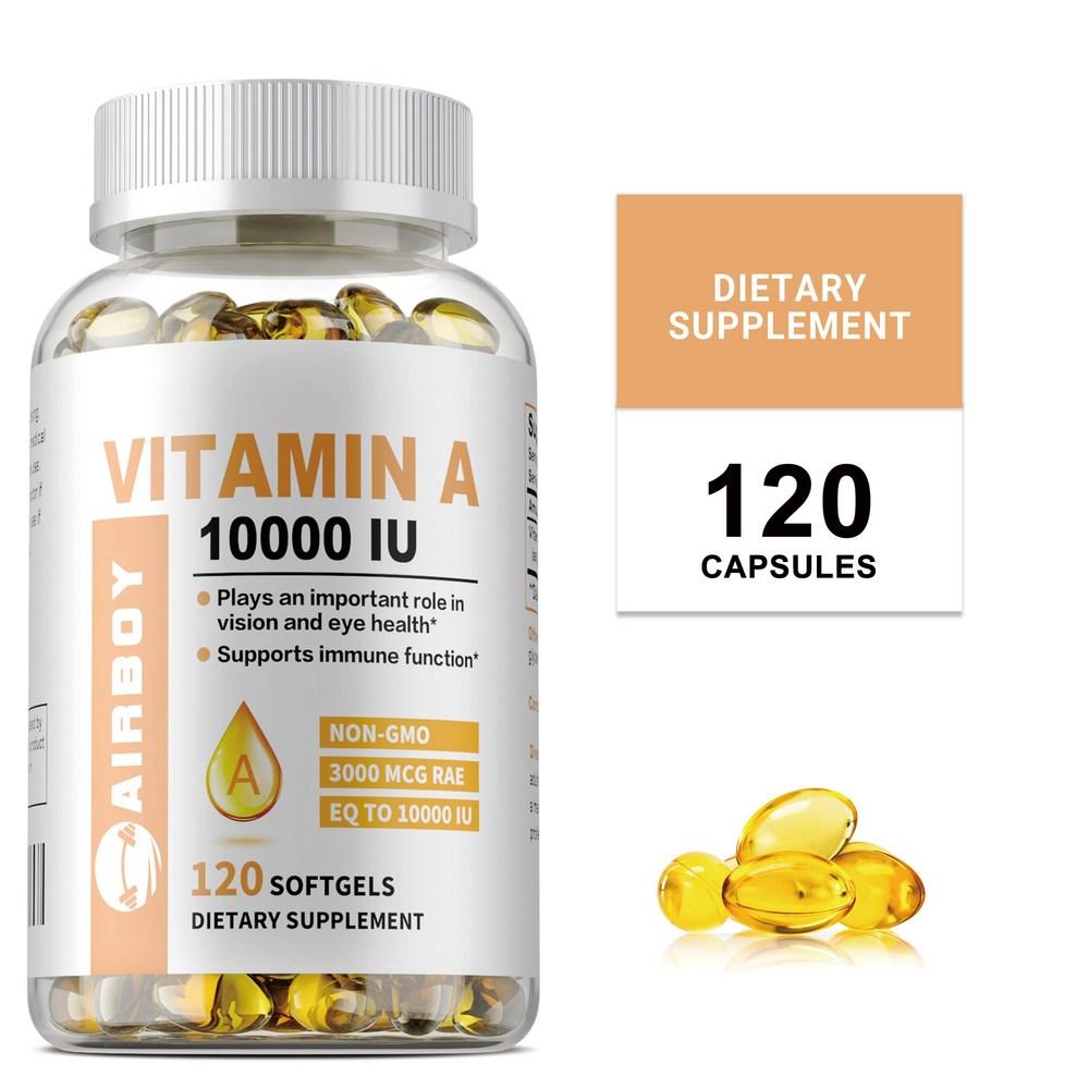 Vitamin A Capsules – Contains 10,000 IU of Vitamin A; Supports immune health; Mild irritation and easy absorption; For adults. 3 pcs, 120 tablets