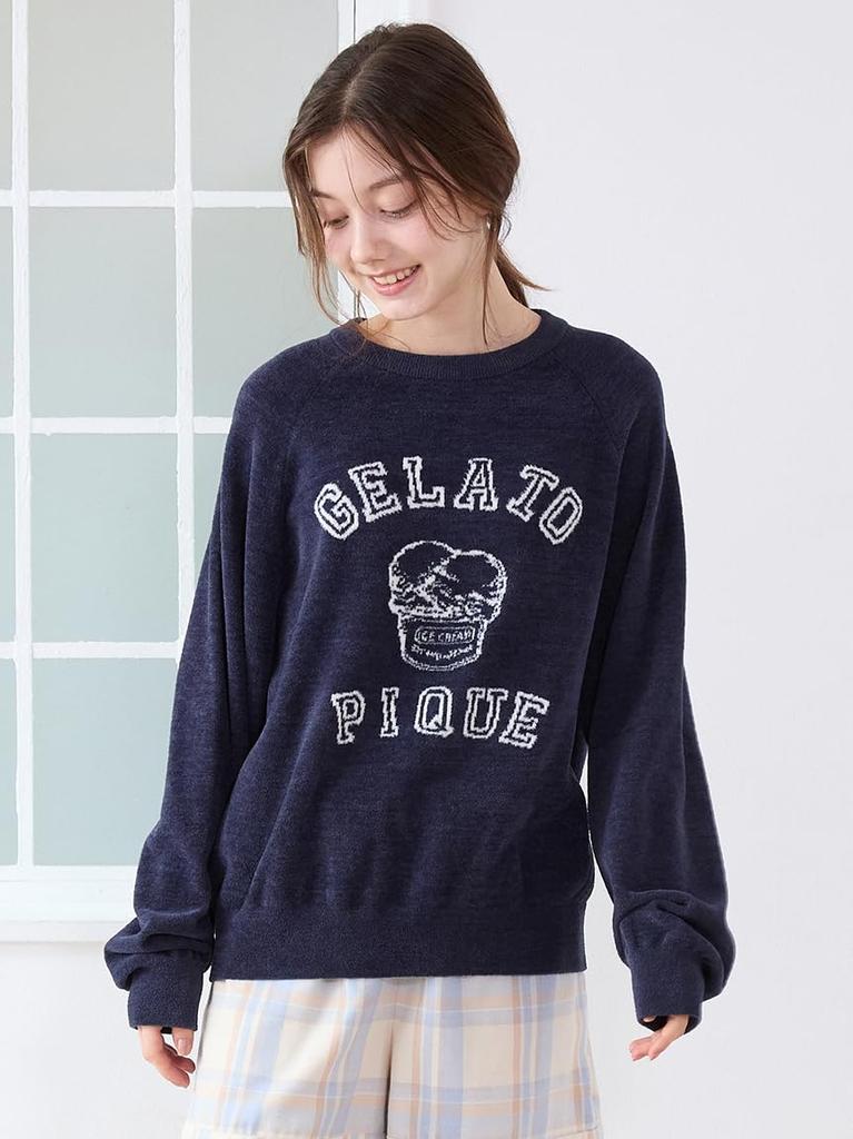 Gelato Pique Traditional Ice Cream JQD Pullover PWNT254073 NVY Free Size Women's
