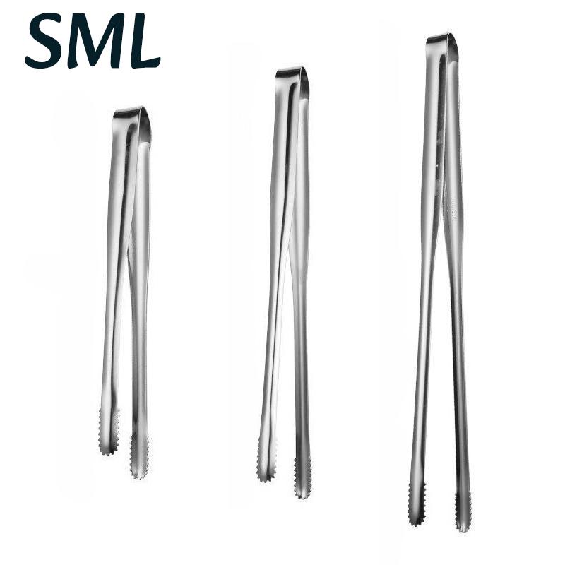1/2pc Food Tongs Stainless Steel Grill Tongs Steak Bread Salad  Kitchen Tongs Home Outdoor BBQ Non-Slip Tweezers Buffet Clip