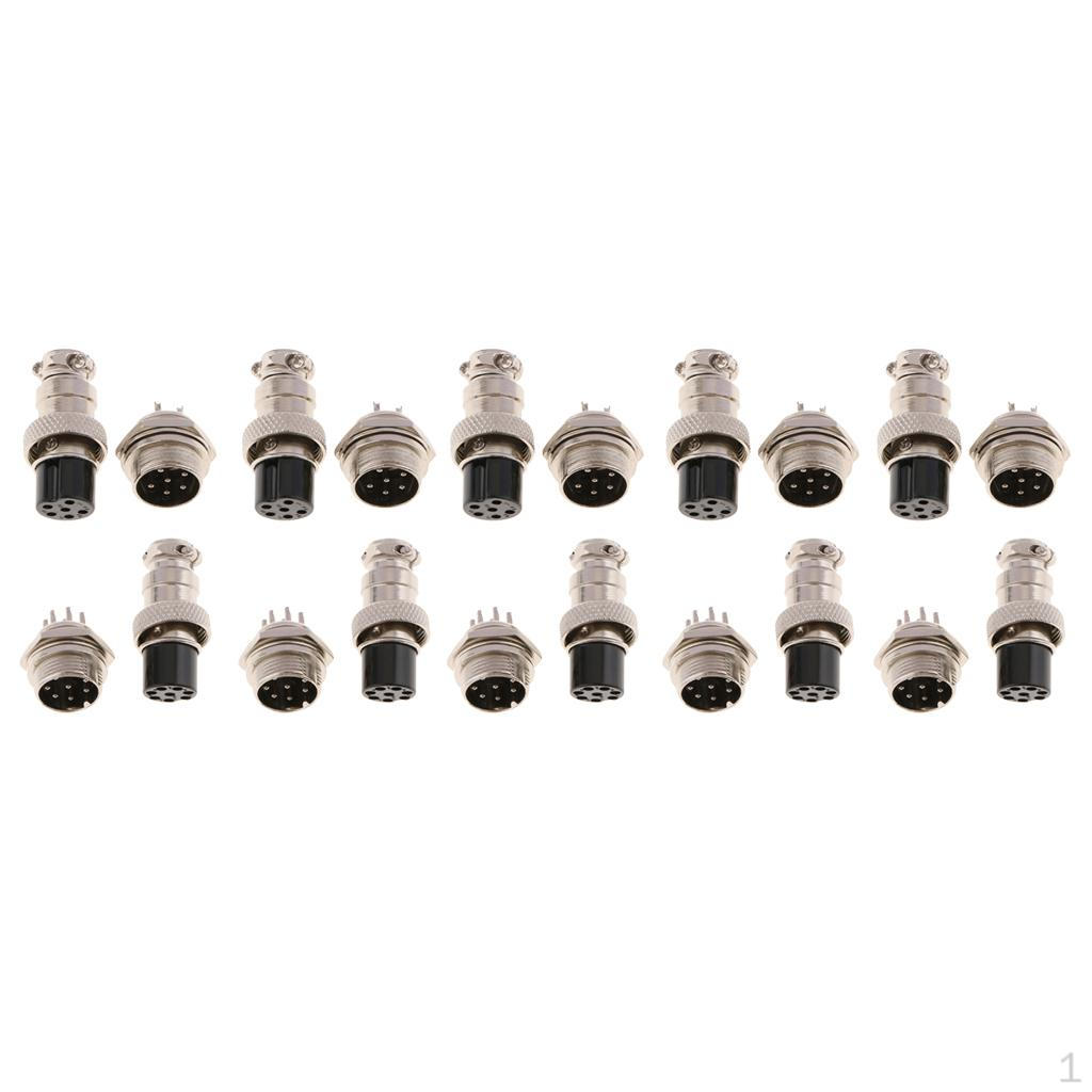 

10pair GX16 Aviation Plug And Socket Connectors 10 ~ 100 5x 6Pin+5x