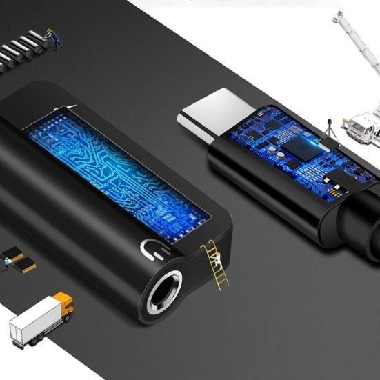 2 in 1 Audio 3.5mm Headphone Type-C to Jack Charging Converter Cable Adapter
