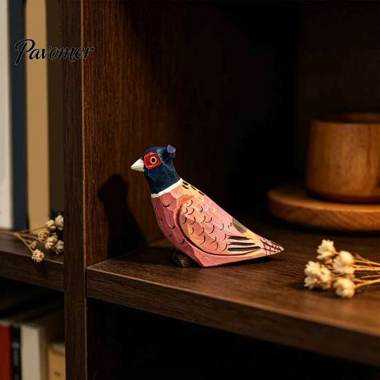 Creative Holiday Gift for Men Hand Carved Basswood Ornament, Bird/Chicken/Crow/Duck Shape, Solid Unique Handcrafted Gothic Ornament Wood Minimalist