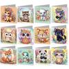 12Pcs DIY Diamond Painting Greeting Card Set with Envelopes Handmade Diamond Art Painting Card for Beginner Adult Holiday Gifts