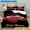 3pcs Custom Name Heat Miami Team Spirit Bedding Set Includes 1 Duvet Cover & 2 Pillowcases for All Seasons Dormitory Home Decor Christmas gifts