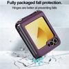 Compatible with Samsung Z Flip7/6 Leather Crossbody Strap Case, Z Flip5 Card Slot 3-Fold Cover.