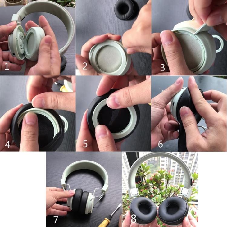 Stitched Memory Foam Ear Cushions 70mmGame Earpads for Office and Travel Use Headsets Replacement Part