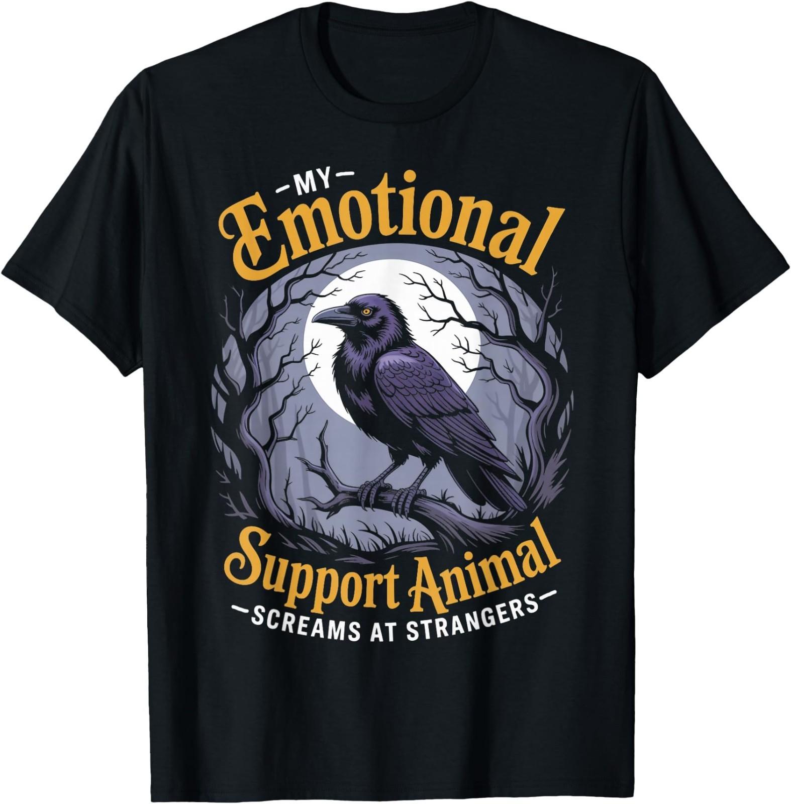 Emotional Support Animal Gothic Birds Animal Crow T-Shirt XL