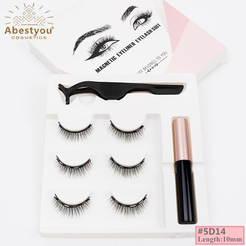 Abestyou Handmade Highest Quality Faux Mink Magnetic Eyelashes with 5 Magnets Light & Strong Magnetic Reusable