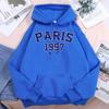 City Letter Print Hoodie Warm Wool Daily Pullover Fashion Casual Loose