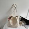 Borsa retrò sotto il braccio da donna autunno nuova semplice borsa shopper studente grande capacità borsa a secchiello a tracolla