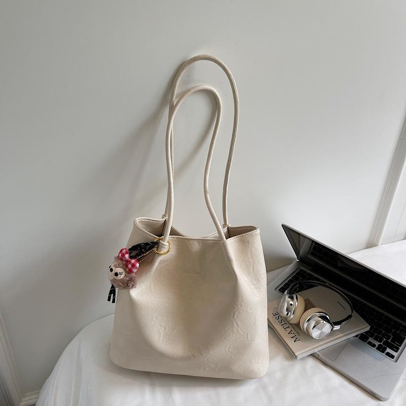 

Retro underarm bag women s 2025 autumn new Korean version simple tote bag student large-capacity shoulder bucket bag
