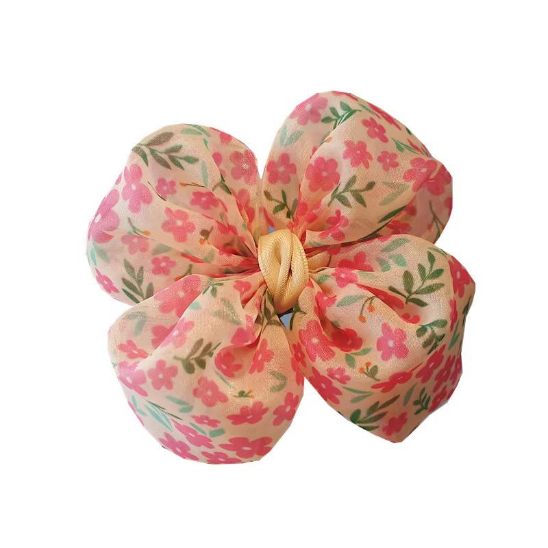 Child-Friendly High Elastic Hair Ties: Floral Bows & Ponytail Holders