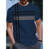Men's Fashionable Casual Round Neck T-shirt with Printed Fashion Top