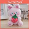 Plush Adorable Cute White Rabbit Keychain Creative Fruit Bunny Plush Toy Girls For