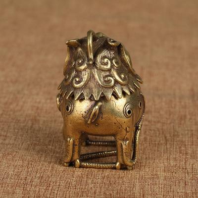 Antique Bronze Chinese Mythical Beast Figurine Incense Burners Ornament Classical Brass Sandalwood Censer Home Decoration Crafts