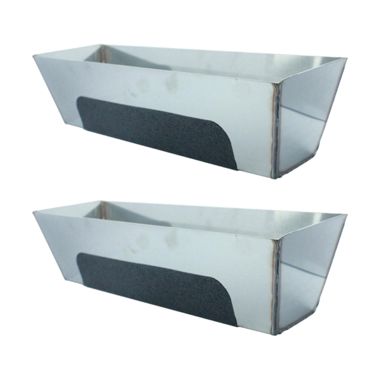 

Stainless Steel Mud Pan Accessories Sheared Edges Lightweight with Reinforced Band Sturdy Metal Bucket Plastering Plasterers 12 inch