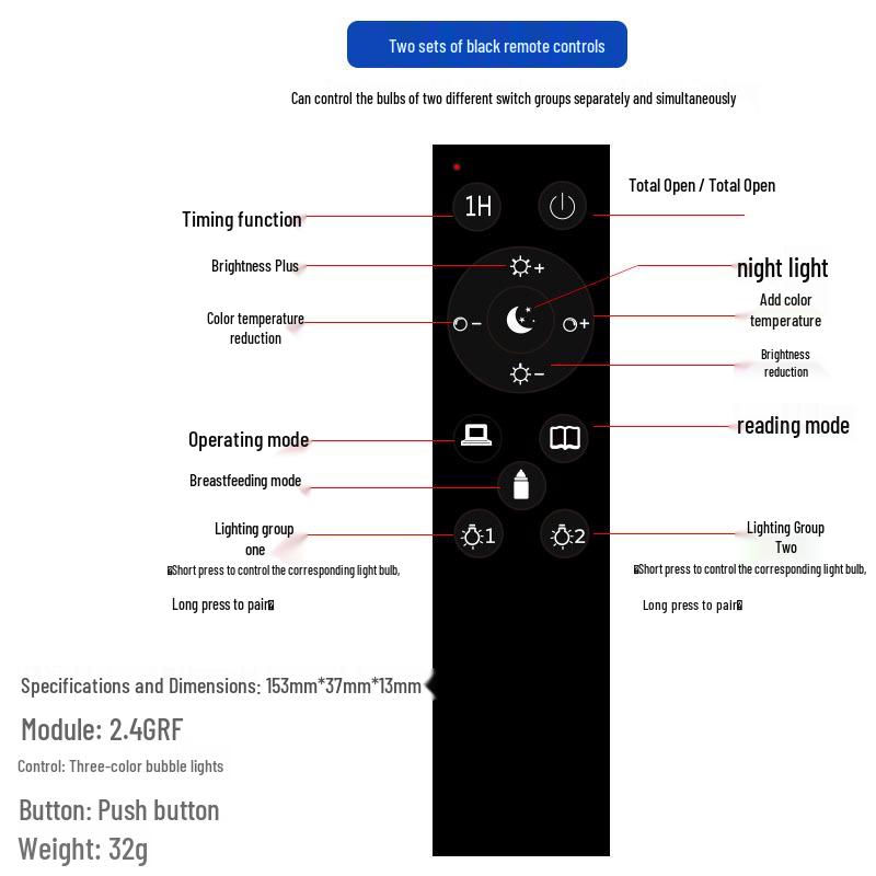 2.4G Remote-Control LED Bulb, Wide Voltage, Three-Color Temp, Stepless Dimming, E26 Base