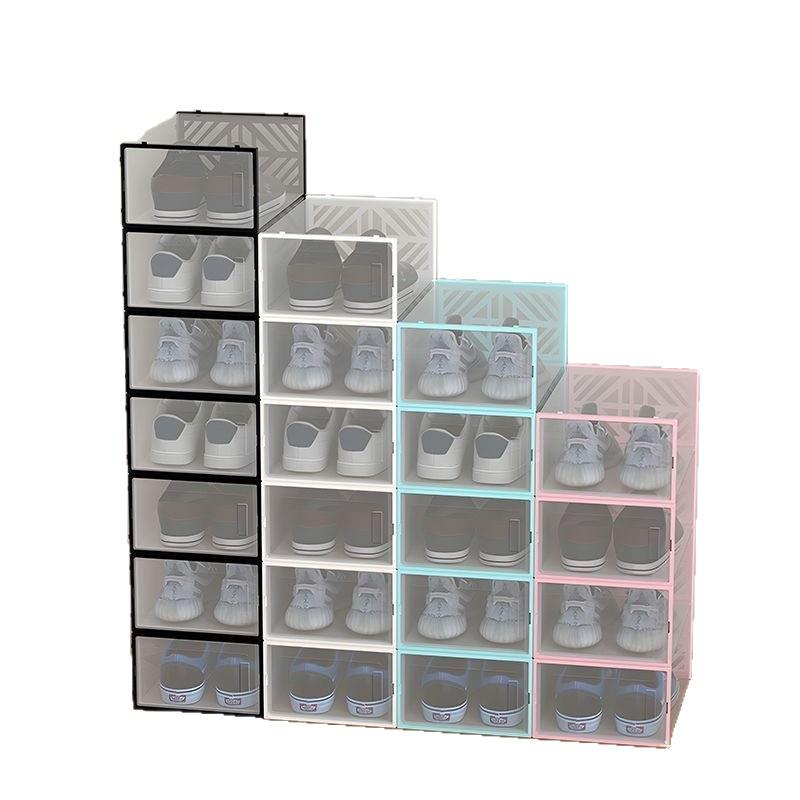 Thickened Double-Frame Transparent Shoe Storage Box - Dustproof & Moistureproof Shoe Rack for Home or Dorm