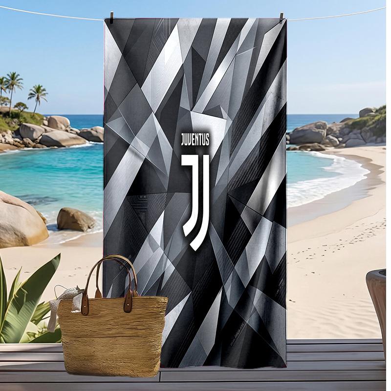 Juventus FC Printed Beach Towel Quick Dry Soft TowelPortable Large Rectangular Beach Blanket for Travel Swimming Pool