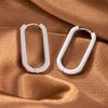 Gold Silver Color Black U-Shaped Stainless Steel Earrings Women Classic Simple Compact and Exquisite Hoop Earrings Daily Jewelry