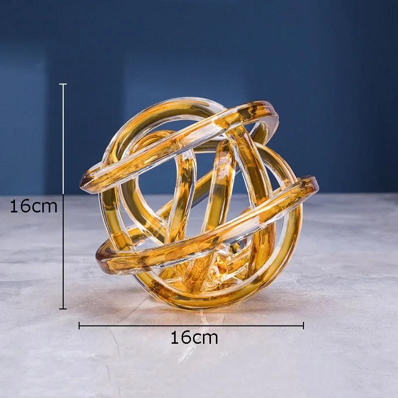 Twisted Coil Creative Transparent Glass Chain Sculpture Desk Decoration Crafts Ornaments Room Aesthetics Decor Modern Artwork