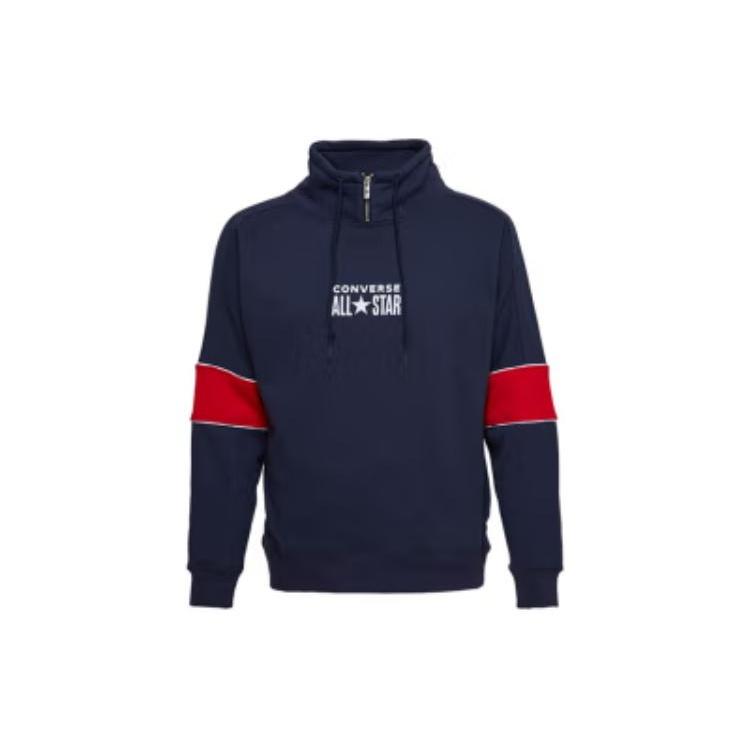 Converse All Star Funnel Neck Quarter Zip Crew Sweatshirt Asia Sizing Navy Men s 10018299-A01 M