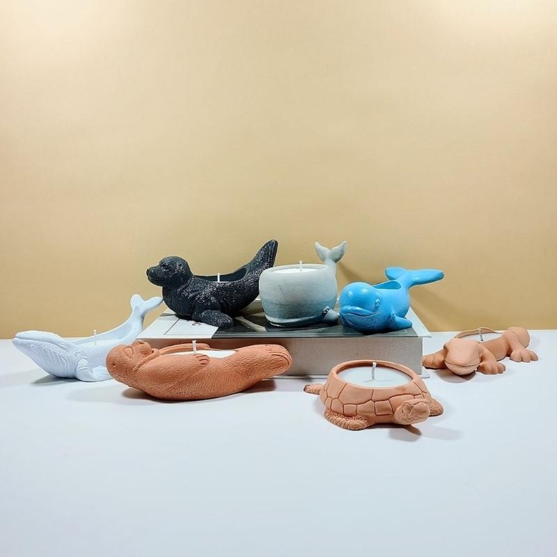 Flower Pots Silicone Mould Whale Candle Cup Molds Handmade Succulent Plant Molds Plaster Molds Epoxy Resin Molds