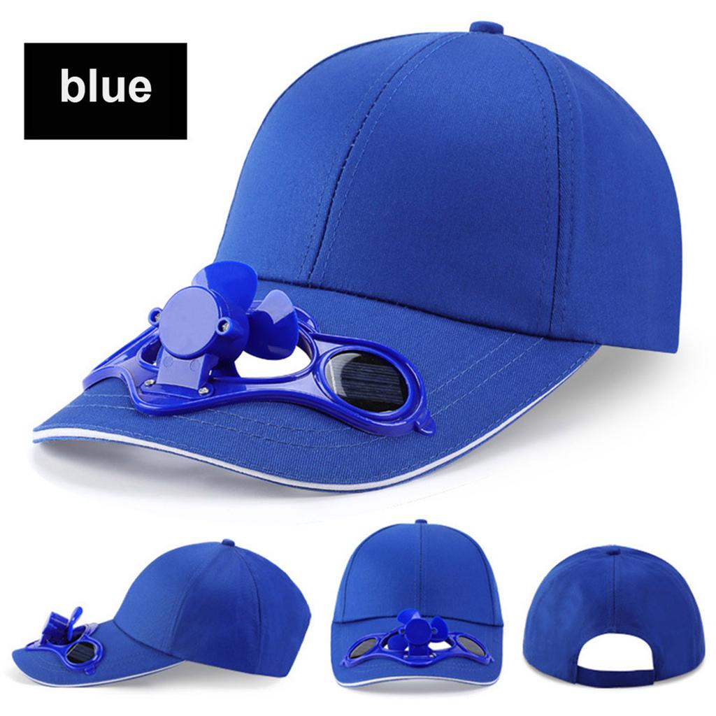 Solar Powered Fan Baseball Cap for Outdoor Activities with Adjustable Strap and PVC Blades