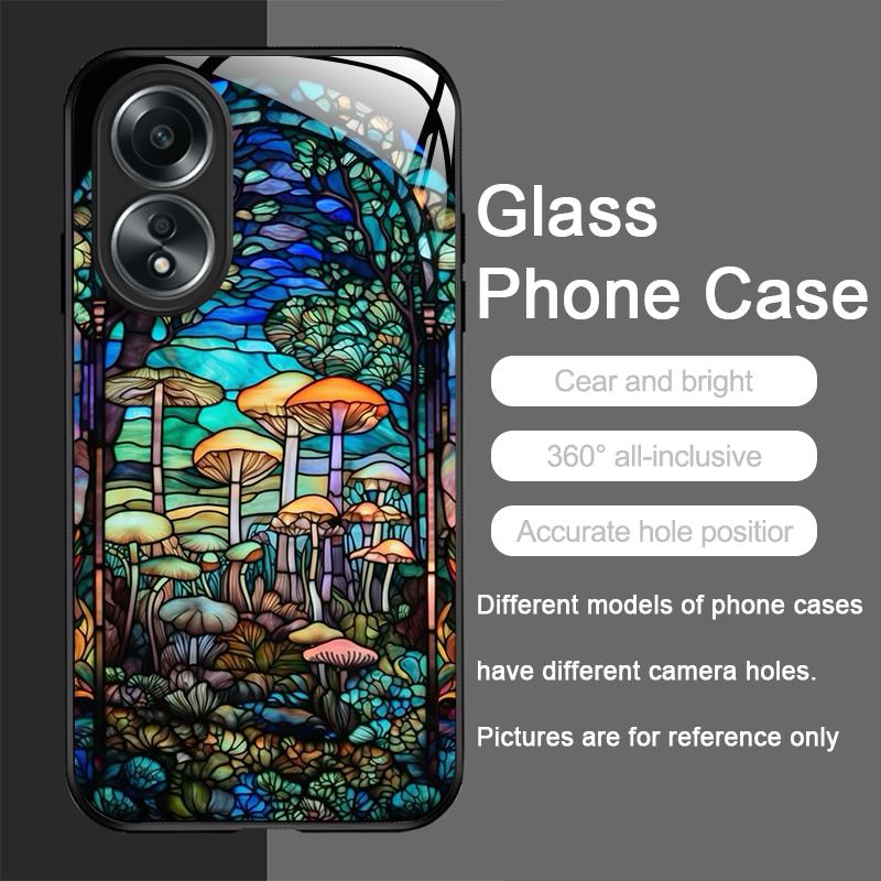 Kolorowa Szklana Obudowa na Telefon z Wzorem Leśnych Grzybów Hartowane Szkło dla Xiaomi 14 Pro+ 15 Ultra 14T 13 12 11T Lite 10 Pokrowce