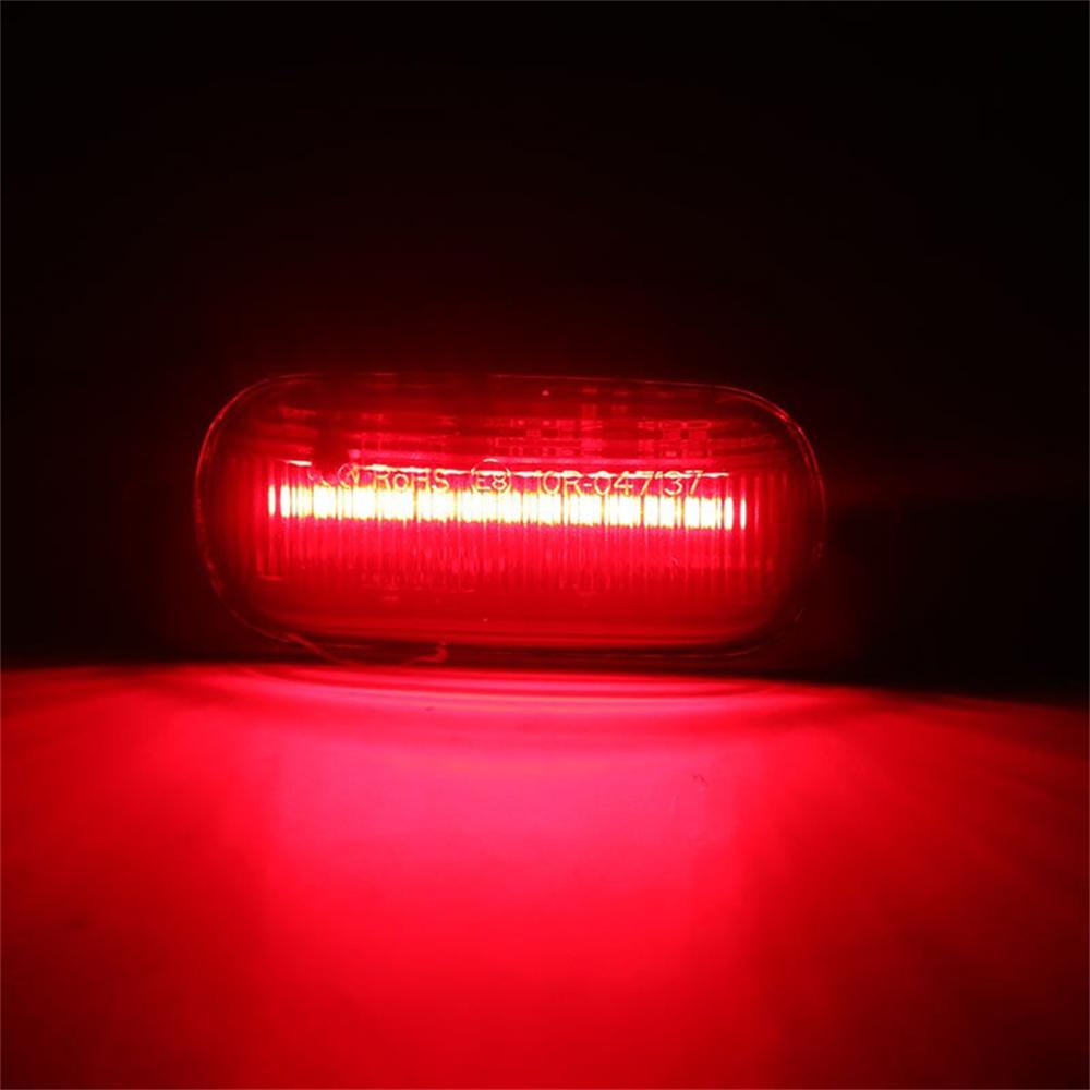 10Pcs 3.5" Red 12 LED Marker Lights Clearance Side Light Smoke For Truck Trailer RV
