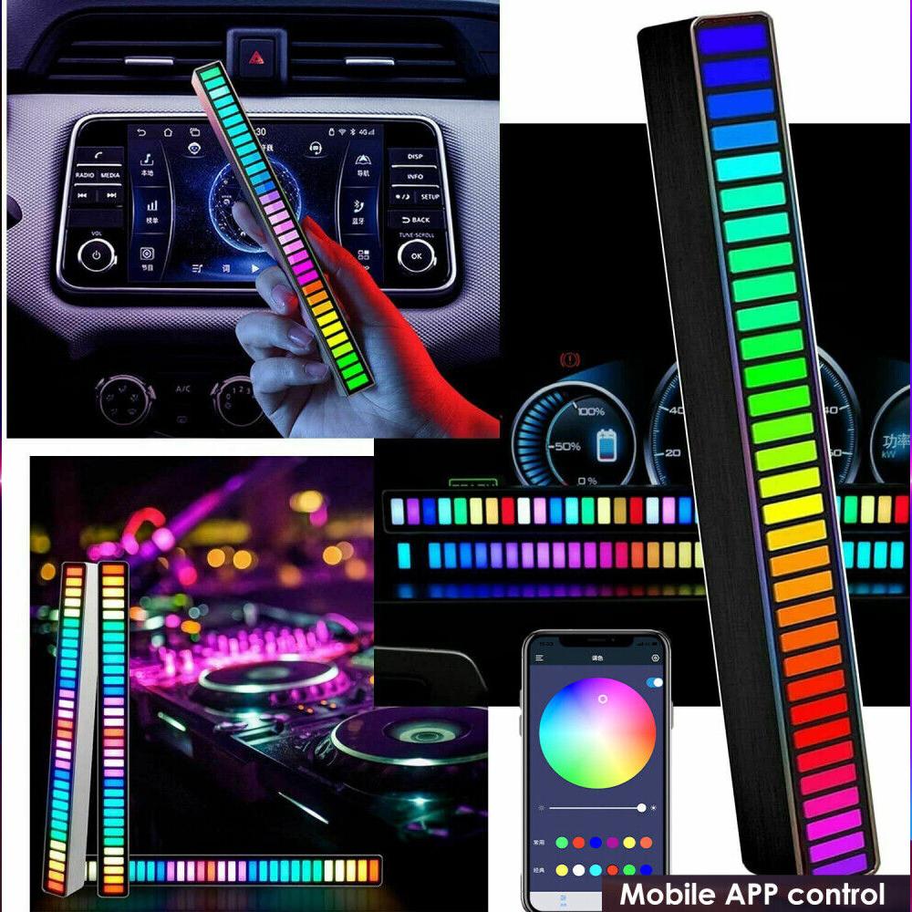 RGB LED Strip Light Sound Control Light Wireless With APP Control Voice-Activated Pickup Music Rhythm Lights For Car Gaming