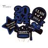 5Pcs/Set The Class of 2024 Glitter Graduation Centerpiece Sticks Set Table Vase Toppers Graduation Party Decor