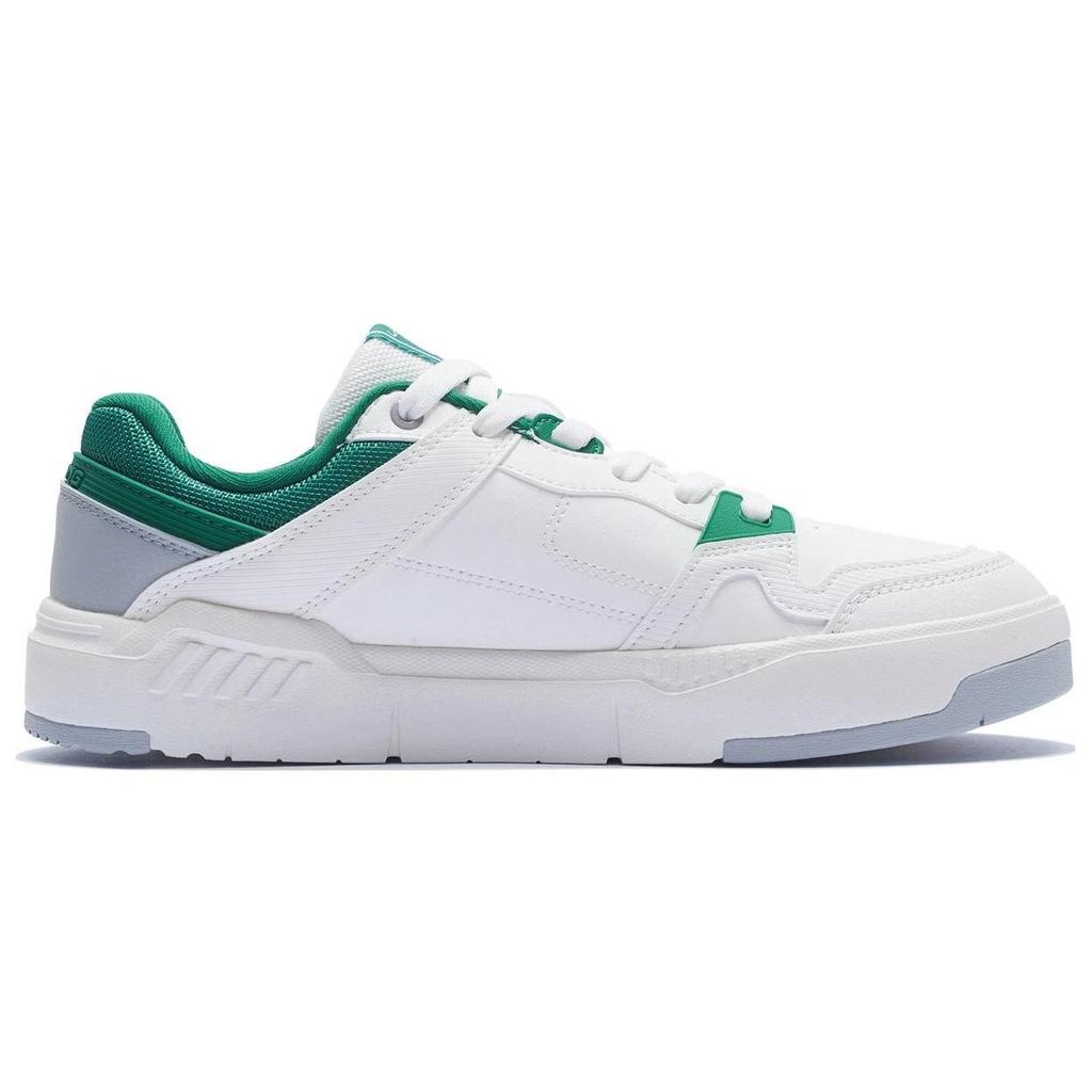 Li Ning ACE V2 Textile, Synthetic Leather Slip Resistant Abrasion Resistant Low top Skateboard Shoes Men's White Green AGCS155-3