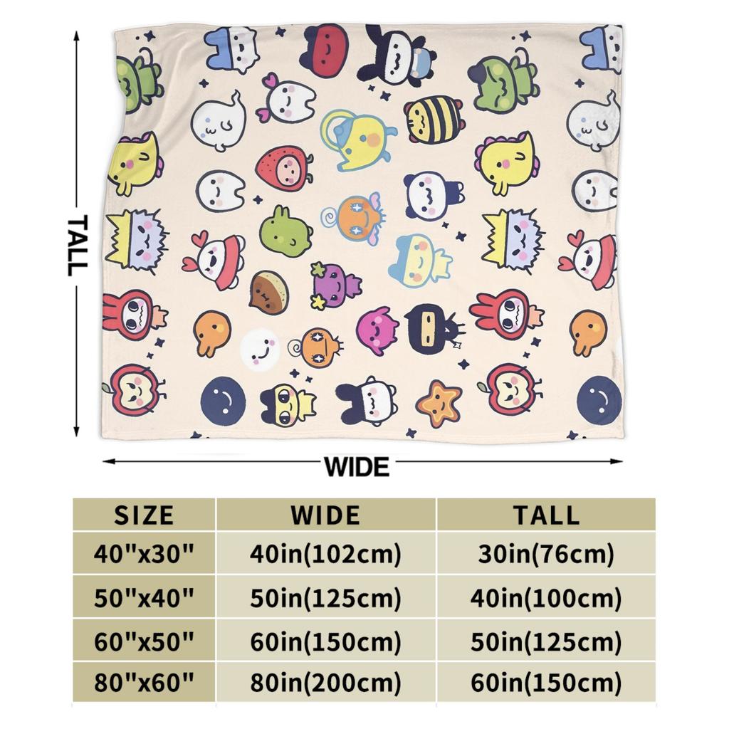 Japanese Cute Tamagotchis Blanket Flannel Funny Breathable Throw Blanket for Coverlet Autumn/Winter