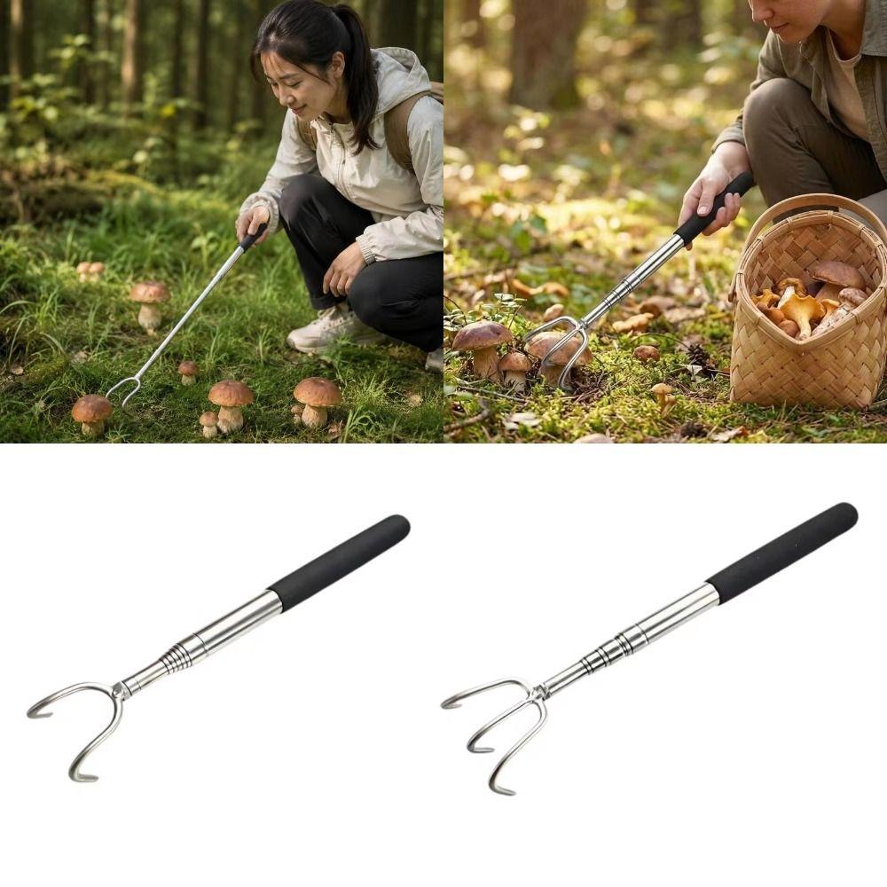 1pc/2pcs Retractable Telescopic Mushroom Picking Tool Compact Reaching Aid Outdoor Adventure