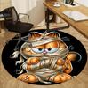 Garfield Pattern Round Rug, Indoor/Outdoor Mat, for Picnic, Gameroom, Bedroom, Office, Living Room, Home Decor Carpet, Birthday Gift
