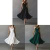 Elegant Vintage Black Lock Hole Backless Halter Aline Long Dress For Summer 2026