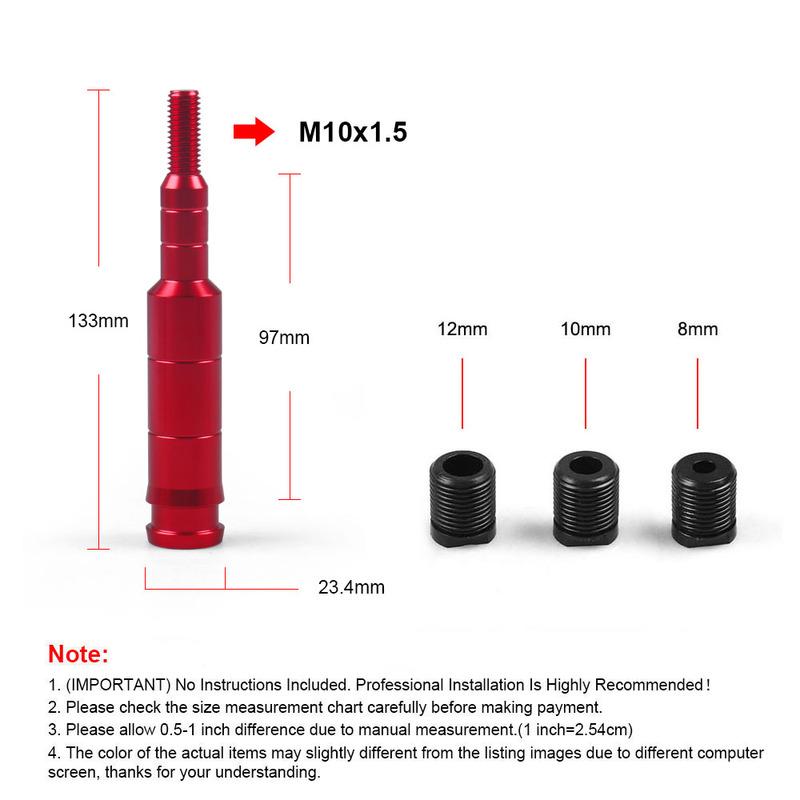M10x1.5 Shift Knob Extender Extension Adjustable Lever Gear Shifter for Honda Acura
