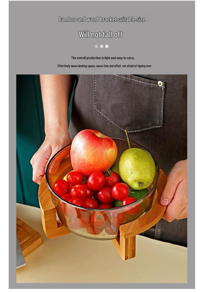 Nordic Heat-Resistant Glass Bowl - Creative Round Salad & Fruit Serving Dish