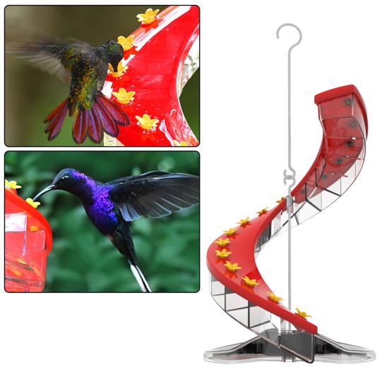 Hummingbird Feeder Spiral Bird Feeder with Multiple Flower Feeding Ports Hanging Outdoor