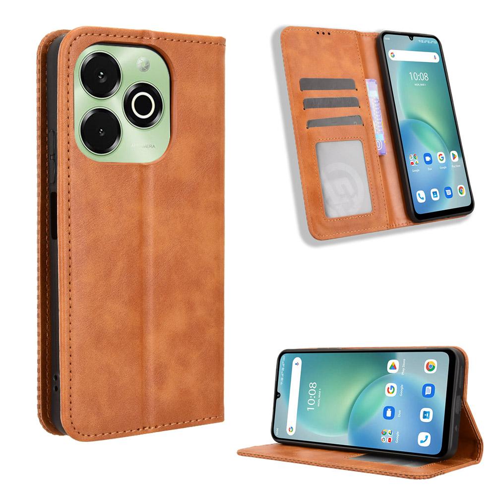 Für Umidigi G100x 4G/Umidigi G100x 5G/Umidigi Note 100x 4G/Umidigi Note 100x 5G/Umidigi G9x 4G Lederhülle Brieftasche Ständer Retro Textur Handyhülle