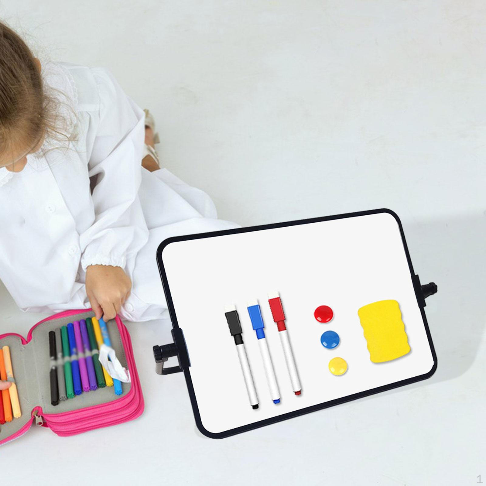 

Small Whiteboard Message Board Resuable Erasable Multipurpose Double Sided with Pen for Office Desk чёрный