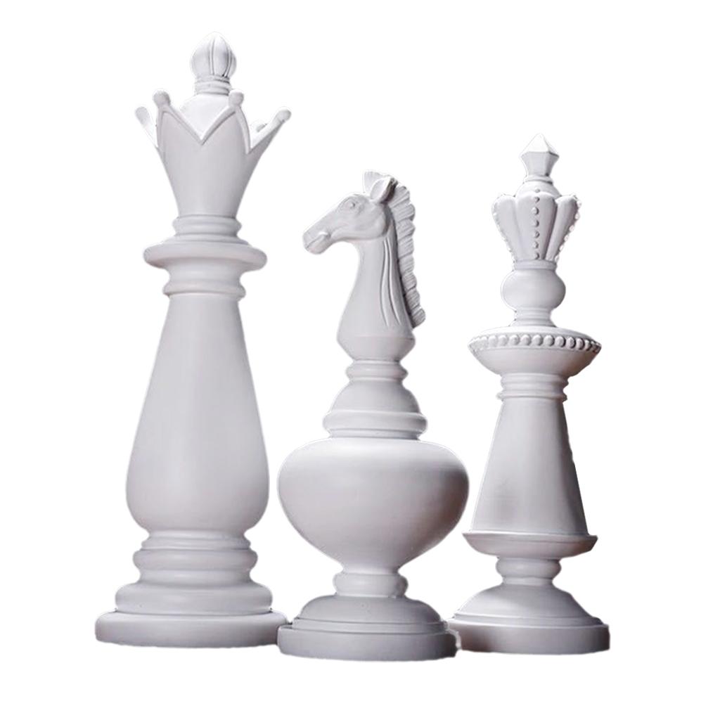3 Packs of Chess Statue, Chess, Sculpture, Home Ornaments, Gifts , White