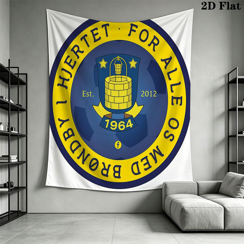 Brøndby IF POSTER Wall Hanging Printed Fabric Blanket Decorative Tapestries for Bedroom Living Room Home Decor
