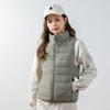 New Women's Fleece Solid Color Women's Stand Up Collar Vest Seamless Down Jacket Vest Plus Size Jacket