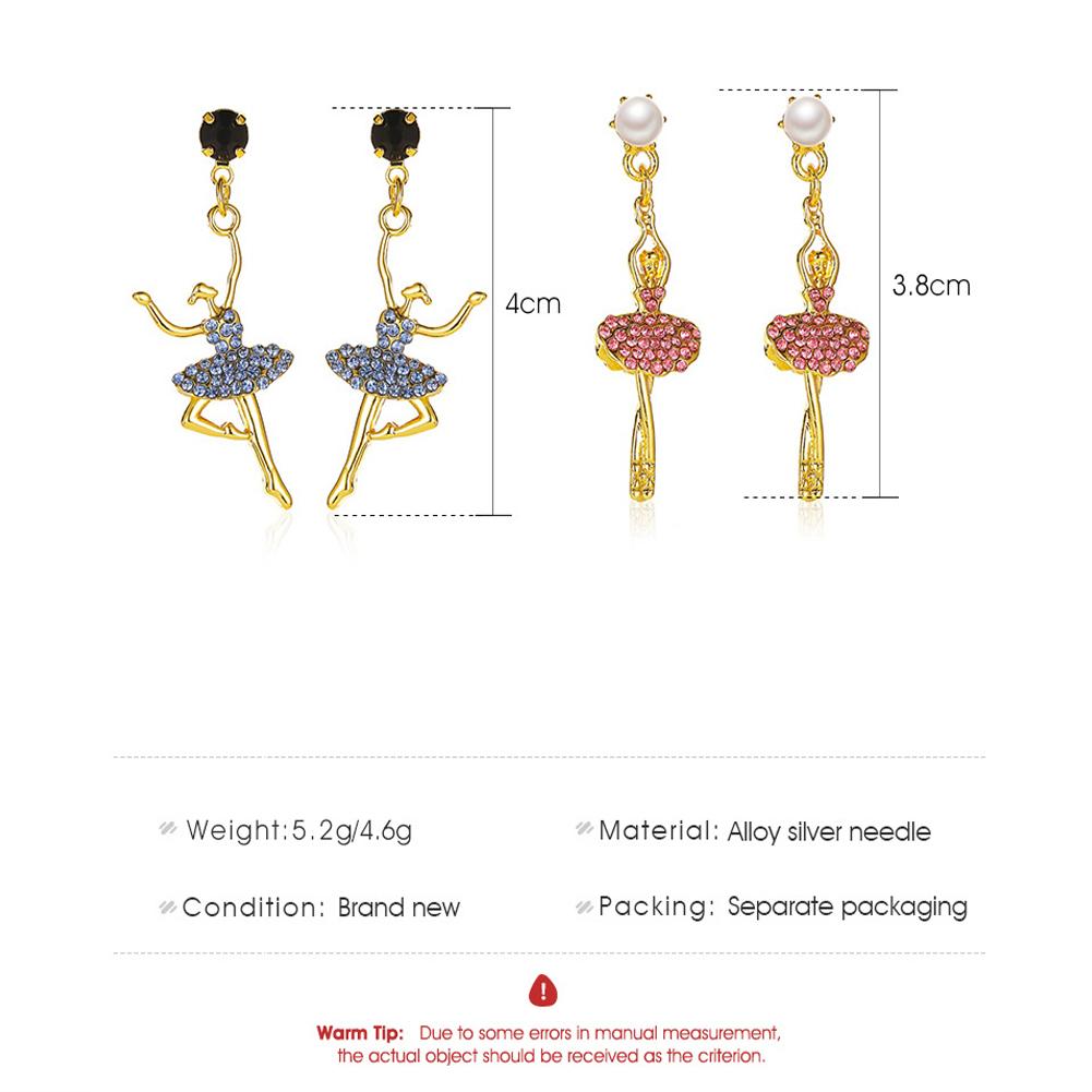 1 Pair of Women's Earrings Alloy Dancing Girl Pendant Earrings
